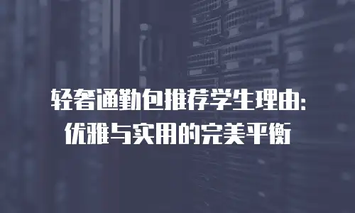轻奢通勤包推荐学生理由：优雅与实用的完美平衡