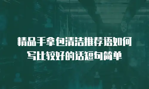 精品手拿包清洁推荐语如何写比较好的话短句简单