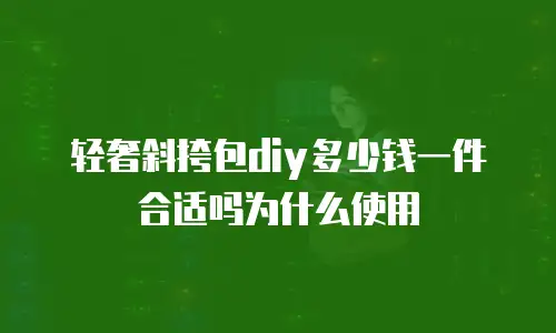 轻奢斜挎包diy多少钱一件合适吗为什么使用