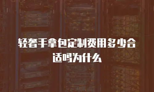 轻奢手拿包定制费用多少合适吗为什么
