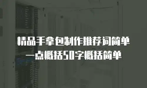 精品手拿包制作推荐词简单一点概括50字概括简单