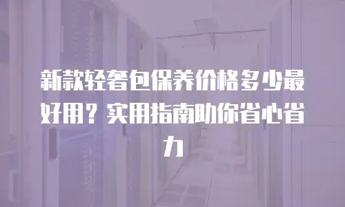 新款轻奢包保养价格多少最好用？实用指南助你省心省力