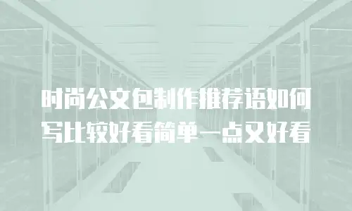时尚公文包制作推荐语如何写比较好看简单一点又好看