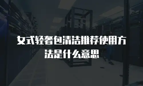 女式轻奢包清洁推荐使用方法是什么意思