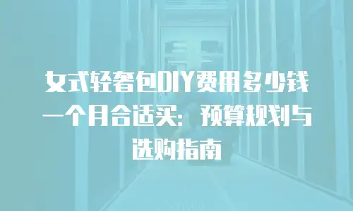 女式轻奢包DIY费用多少钱一个月合适买：预算规划与选购指南