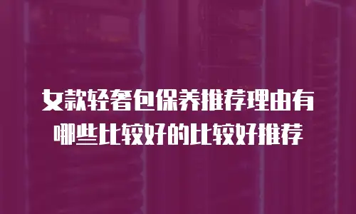 女款轻奢包保养推荐理由有哪些比较好的比较好推荐