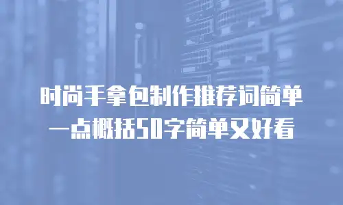 时尚手拿包制作推荐词简单一点概括50字简单又好看