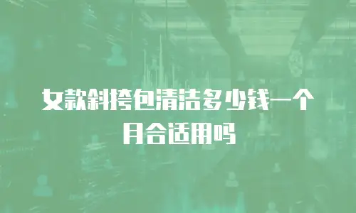 女款斜挎包清洁多少钱一个月合适用吗