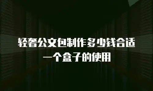 轻奢公文包制作多少钱合适一个盒子的使用