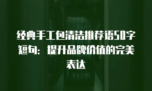 经典手工包清洁推荐语50字短句：提升品牌价值的完美表达