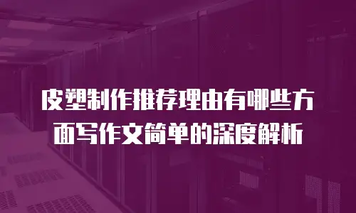 皮塑制作推荐理由有哪些方面写作文简单的深度解析