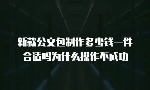 新款公文包制作多少钱一件合适吗为什么操作不成功
