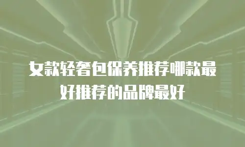 女款轻奢包保养推荐哪款最好推荐的品牌最好