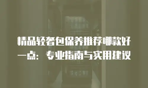 精品轻奢包保养推荐哪款好一点：专业指南与实用建议