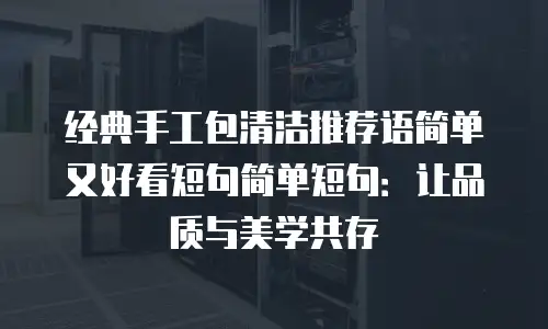 经典手工包清洁推荐语简单又好看短句简单短句：让品质与美学共存