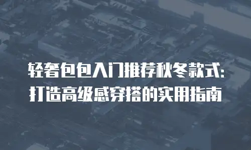 轻奢包包入门推荐秋冬款式：打造高级感穿搭的实用指南