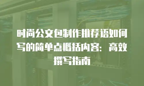 时尚公文包制作推荐语如何写的简单点概括内容：高效撰写指南