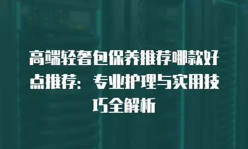 高端轻奢包保养推荐哪款好点推荐：专业护理与实用技巧全解析