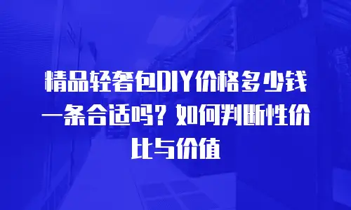 精品轻奢包DIY价格多少钱一条合适吗？如何判断性价比与价值