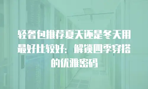 轻奢包推荐夏天还是冬天用最好比较好：解锁四季穿搭的优雅密码