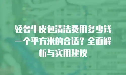 轻奢牛皮包清洁费用多少钱一个平方米的合适？全面解析与实用建议