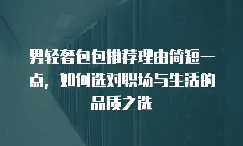 男轻奢包包推荐理由简短一点，如何选对职场与生活的品质之选
