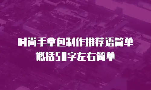 时尚手拿包制作推荐语简单概括50字左右简单