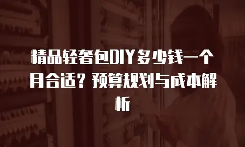 精品轻奢包DIY多少钱一个月合适？预算规划与成本解析