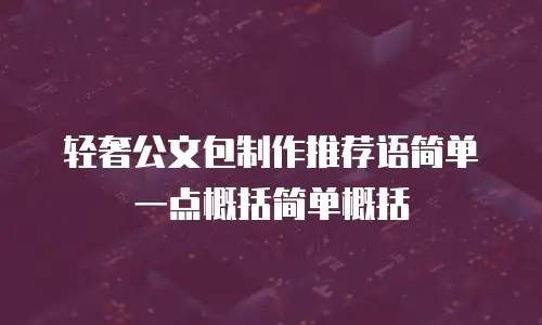 轻奢公文包制作推荐语简单一点概括简单概括
