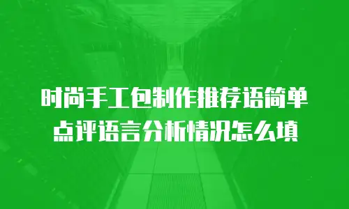 时尚手工包制作推荐语简单点评语言分析情况怎么填