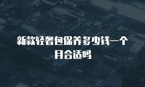 新款轻奢包保养多少钱一个月合适吗