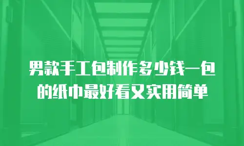 男款手工包制作多少钱一包的纸巾最好看又实用简单