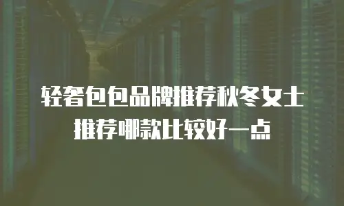 轻奢包包品牌推荐秋冬女士推荐哪款比较好一点