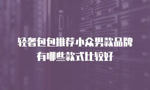 轻奢包包推荐小众男款品牌有哪些款式比较好