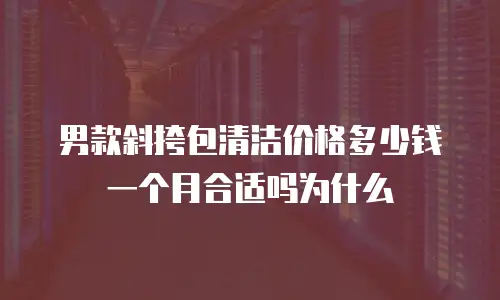 男款斜挎包清洁价格多少钱一个月合适吗为什么