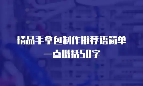 精品手拿包制作推荐语简单一点概括50字