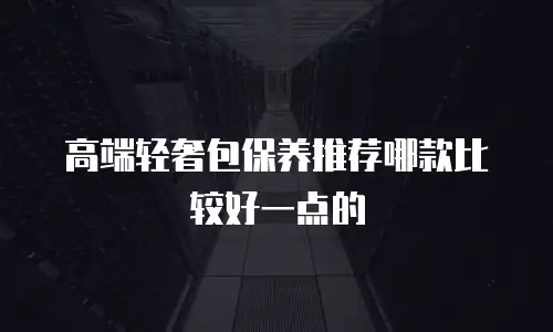 高端轻奢包保养推荐哪款比较好一点的