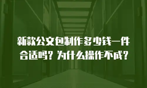 新款公文包制作多少钱一件合适吗？为什么操作不成？