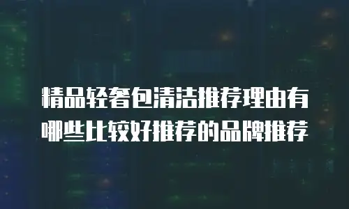 精品轻奢包清洁推荐理由有哪些比较好推荐的品牌推荐