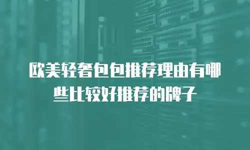 欧美轻奢包包推荐理由有哪些比较好推荐的牌子