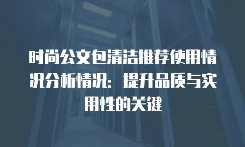 时尚公文包清洁推荐使用情况分析情况：提升品质与实用性的关键
