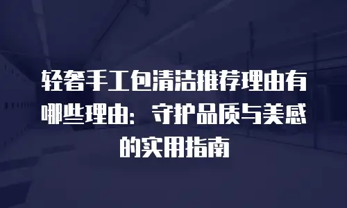轻奢手工包清洁推荐理由有哪些理由：守护品质与美感的实用指南