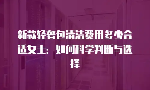 新款轻奢包清洁费用多少合适女士：如何科学判断与选择