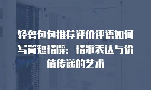 轻奢包包推荐评价评语如何写简短精辟：精准表达与价值传递的艺术
