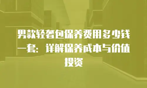 男款轻奢包保养费用多少钱一套：详解保养成本与价值投资