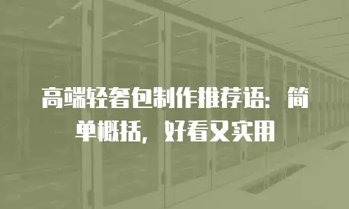 高端轻奢包制作推荐语：简单概括，好看又实用