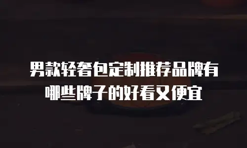 男款轻奢包定制推荐品牌有哪些牌子的好看又便宜