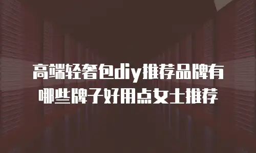 高端轻奢包diy推荐品牌有哪些牌子好用点女士推荐