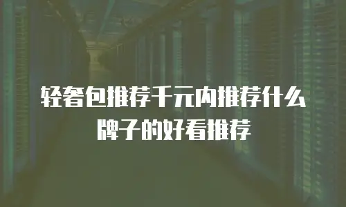 轻奢包推荐千元内推荐什么牌子的好看推荐