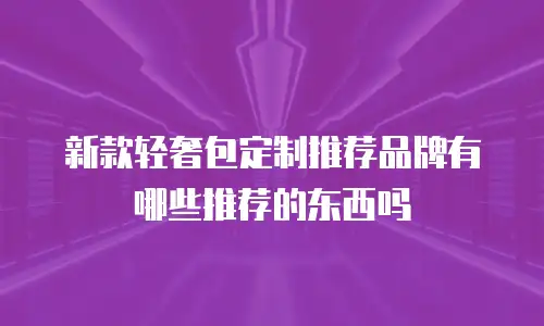 新款轻奢包定制推荐品牌有哪些推荐的东西吗